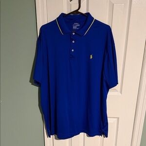 Polo by Ralph Lauren Men's Royal Blue Polo with Yellow Accents